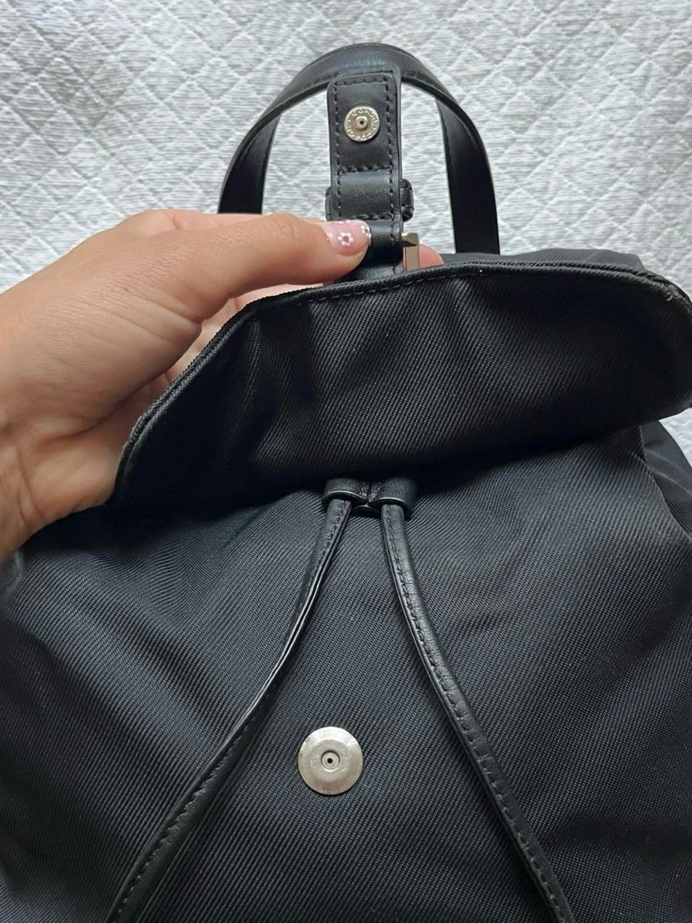Vintage Y2K Black Coach Nylon & Leather Trim backpack